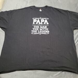 Hanes Graphic Tee Men 5XL Black Shirt The Man Myth Papa Crew Neck Cotton Stretch